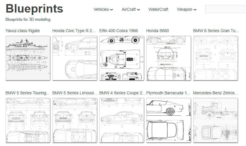 Find vehicles galore on Drawing Database