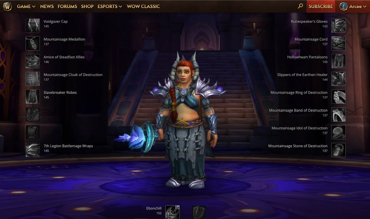 The Warcraft Armory allows you to view your character and their gear, even when not playing the game