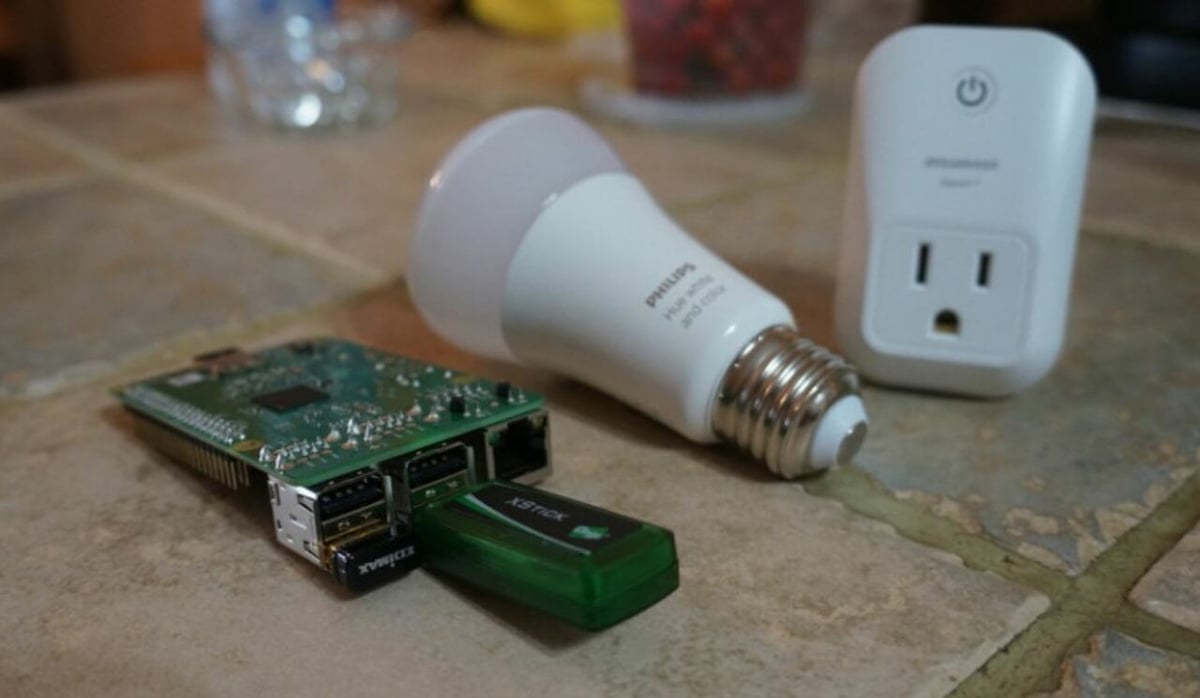 You can connect devices like a smart bulb to this Pi IoT hub