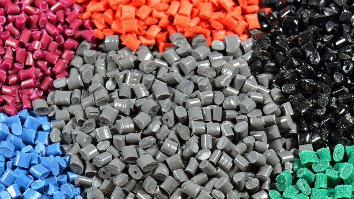 Filaments are created from plastic pellets