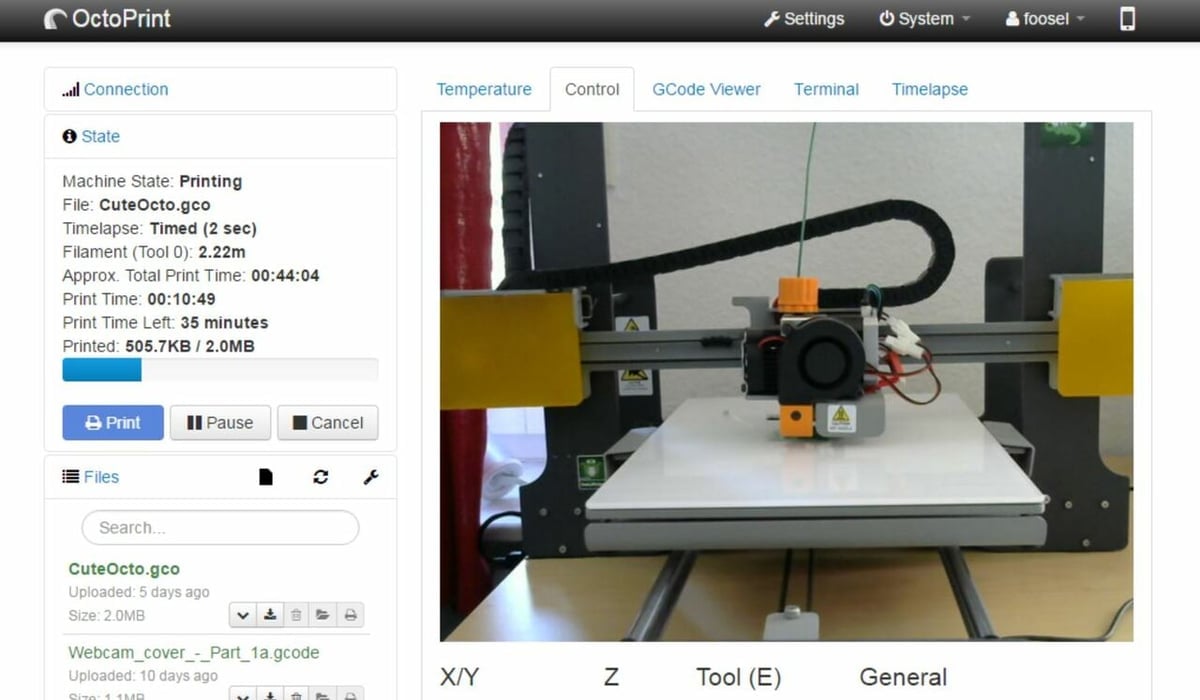 The OctoPrint stock web interface is kind of boring, so some users turn to alternative GUIs