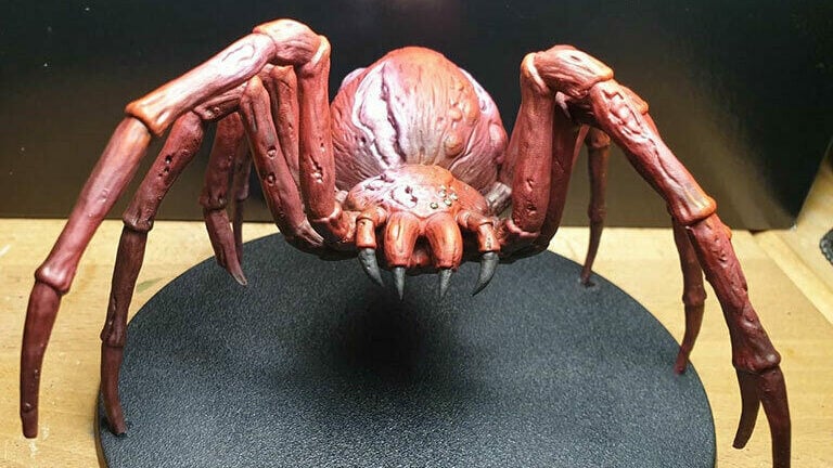 A spider miniature that's been 3D printed with an Anycubic Photon
