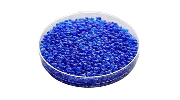 Desiccants are usually made from silica gel beads