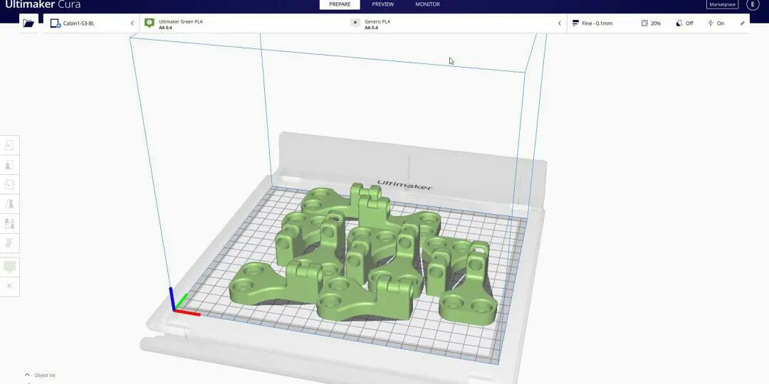 Cura can optimize the layout of parts to maximize the efficiency of your 3D print