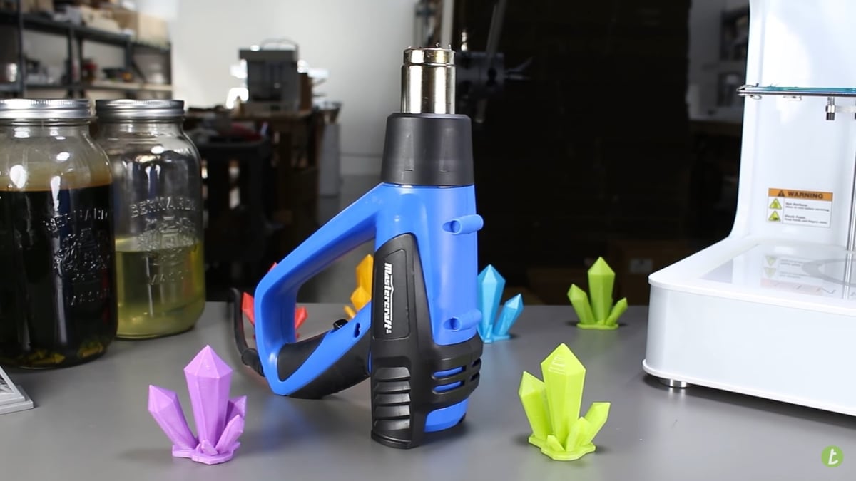 3D prints smoothed through the use of a heat gun
