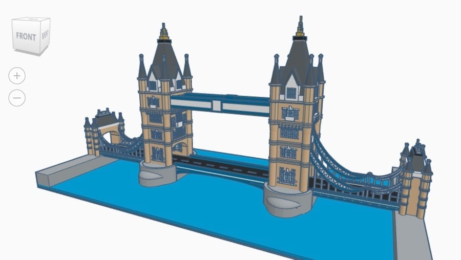 London's Tower Bridge 3D designed in Tinkercad and made available for everyone