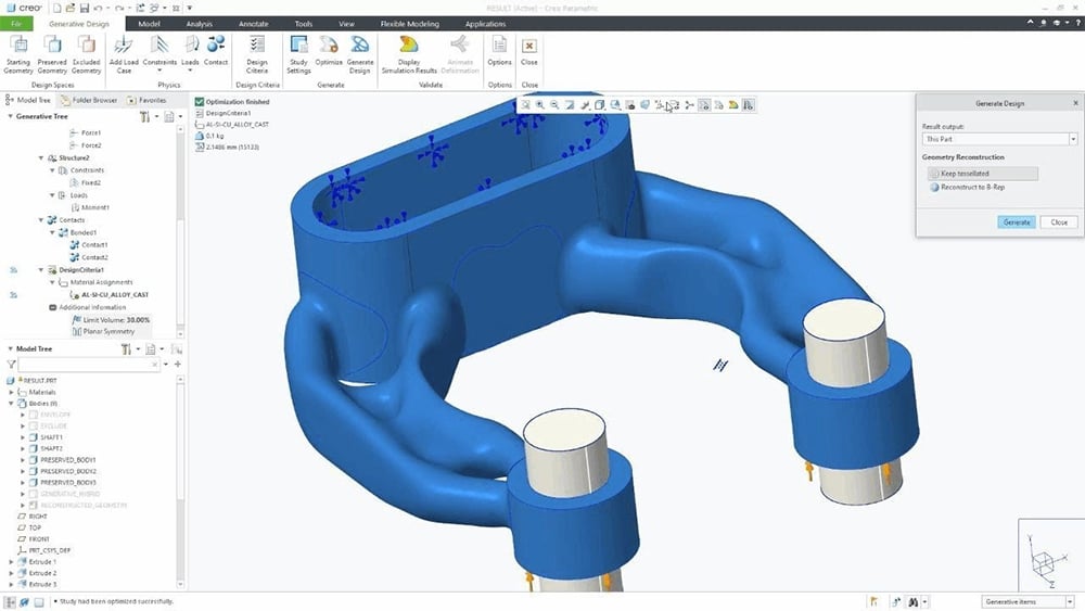Image of Top Design for Additive Manufacturing (DfAM) Software: Creo