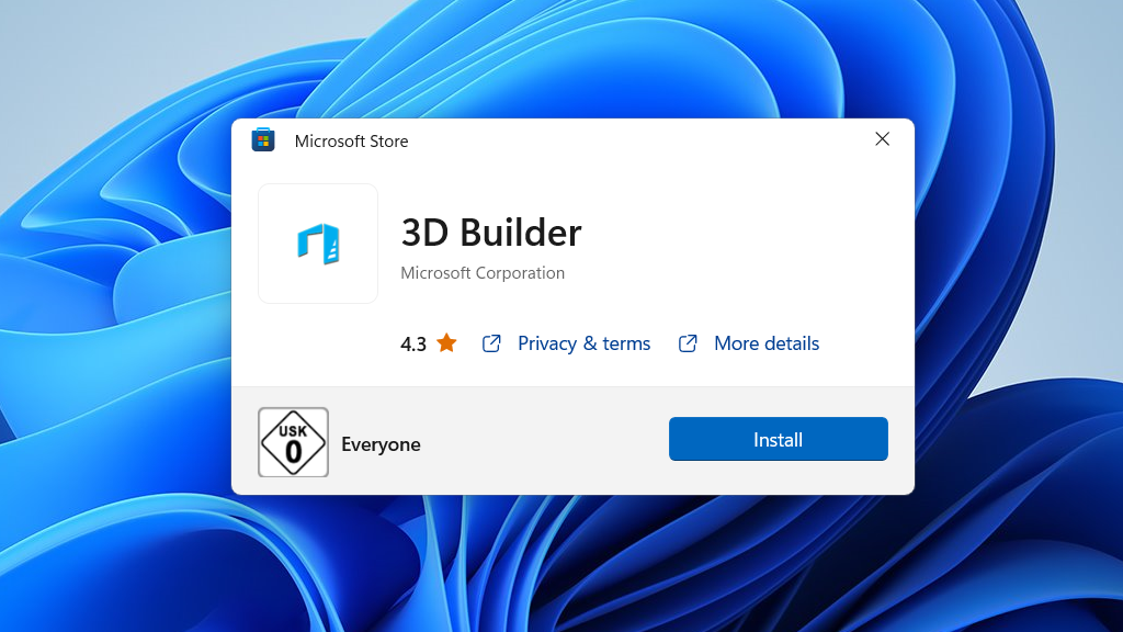 If 3D Builder isn't already installed on your device, you can get it for free