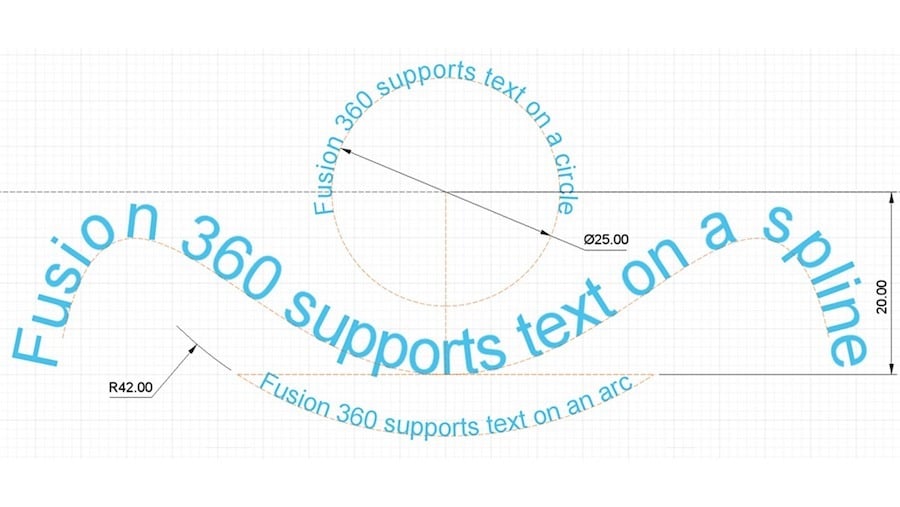 Fusion 360 now supports a few different ways of creating text on a sketch