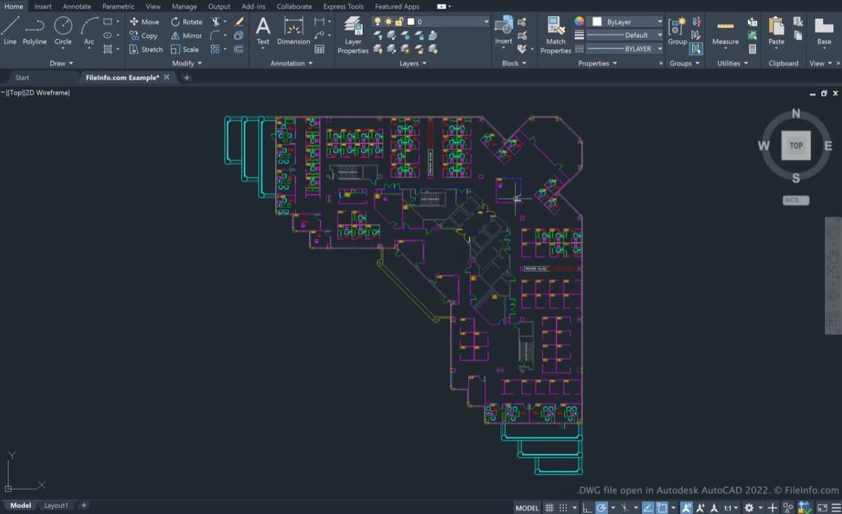 The DWG format is made by Autodesk and can store 2D or 3D data, including maps, diagrams, and more