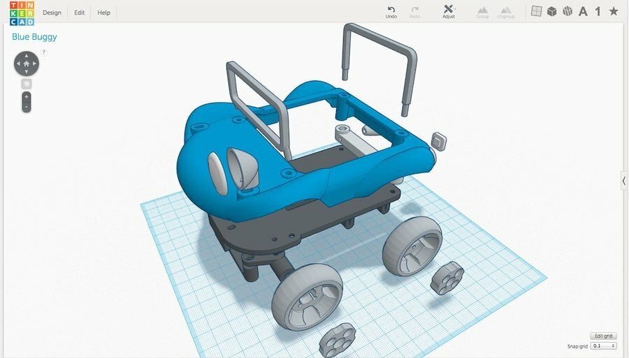 Tinkercad is simple to use but capable of sophisticated 3D design work