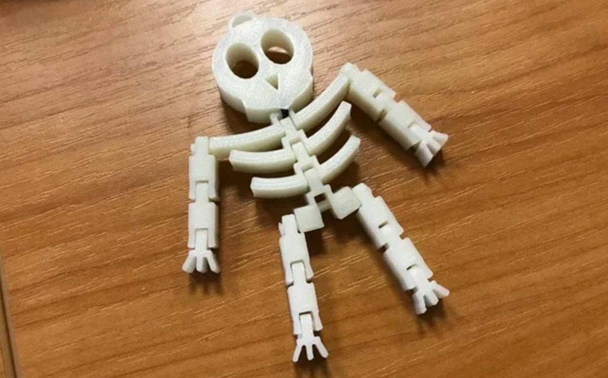 This flexible skeleton can be made into a keychain