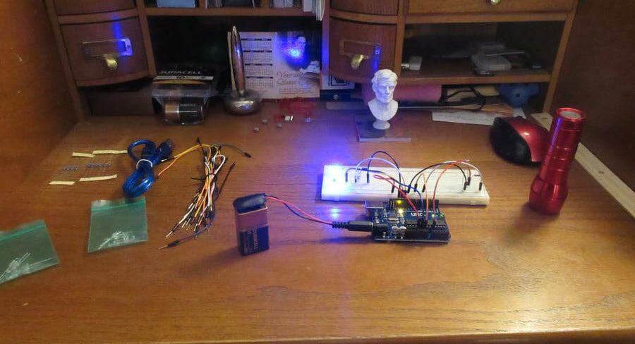 A homemade ambient light sensor created with an Arduino