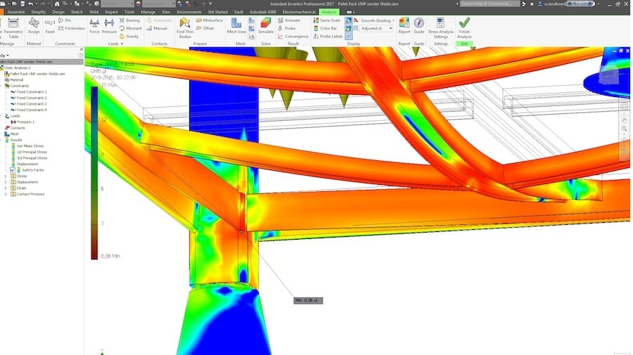 Inventor, although mainly used for CAD, brings useful simulation tools for a better design