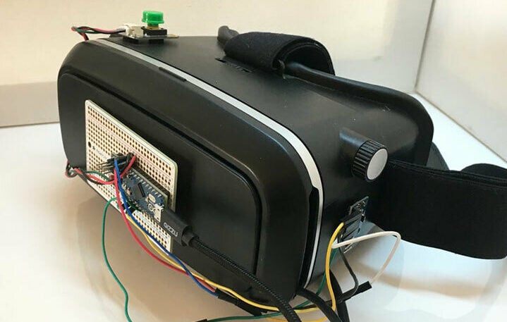 This VR headset was modified with an Arduino Micro and cost under one hundred dollars!