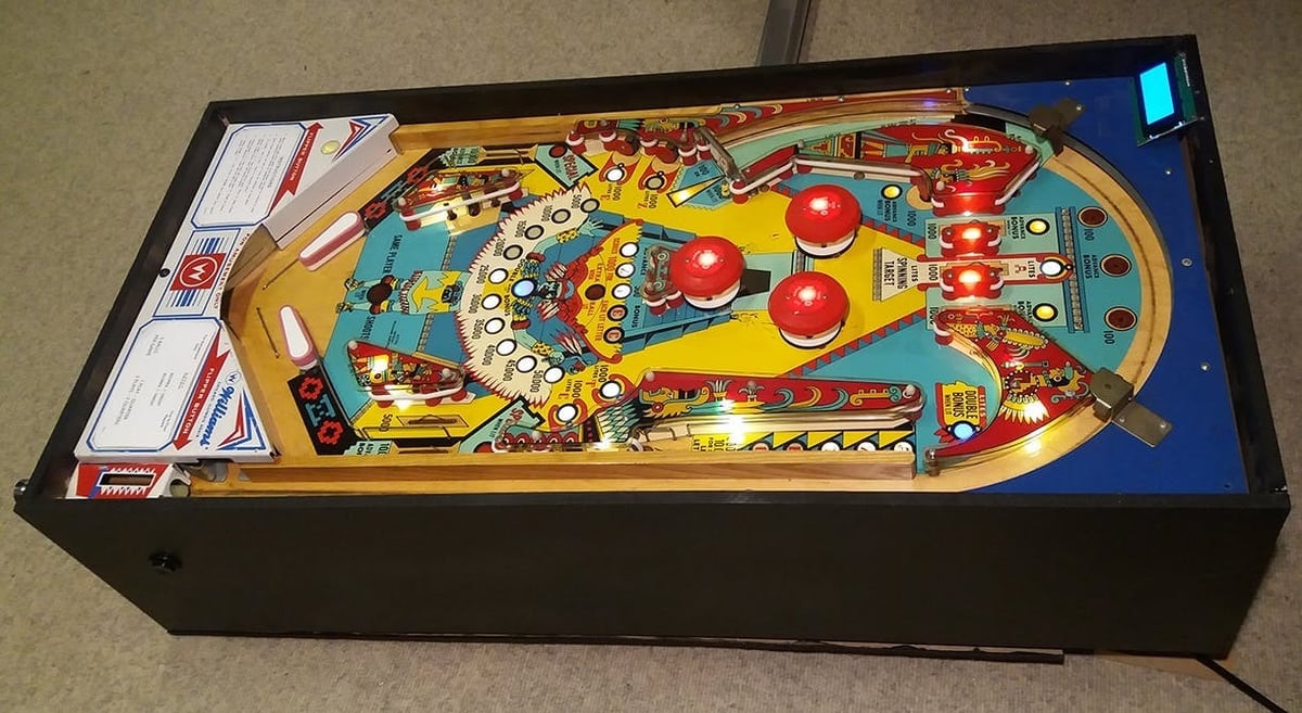This build was based around a vintage pinball machine