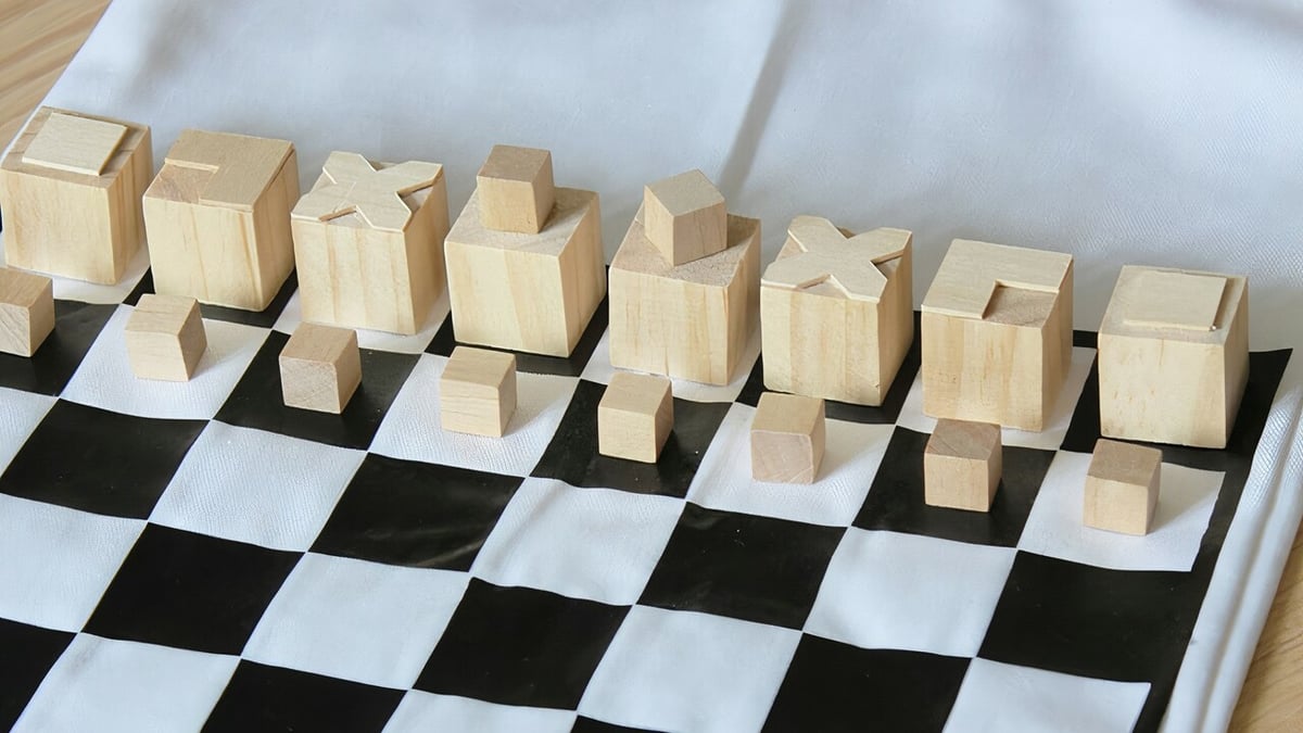 This on-the-go chess set is sure to attract some attention