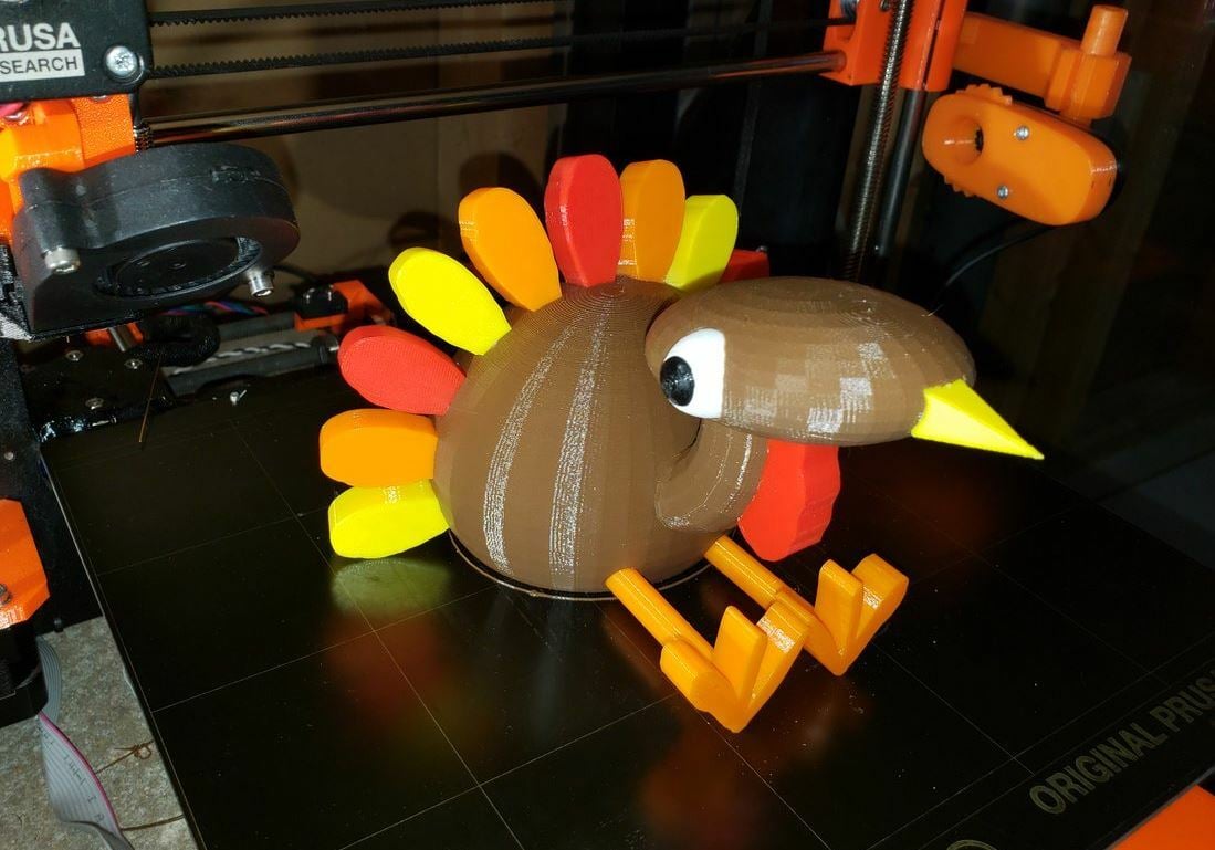 Printing this design in multiple colors makes the turkey stand out