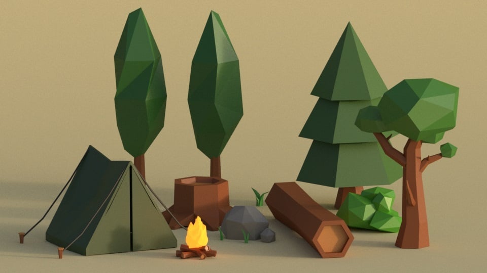Some low poly props that look charming and cohesive