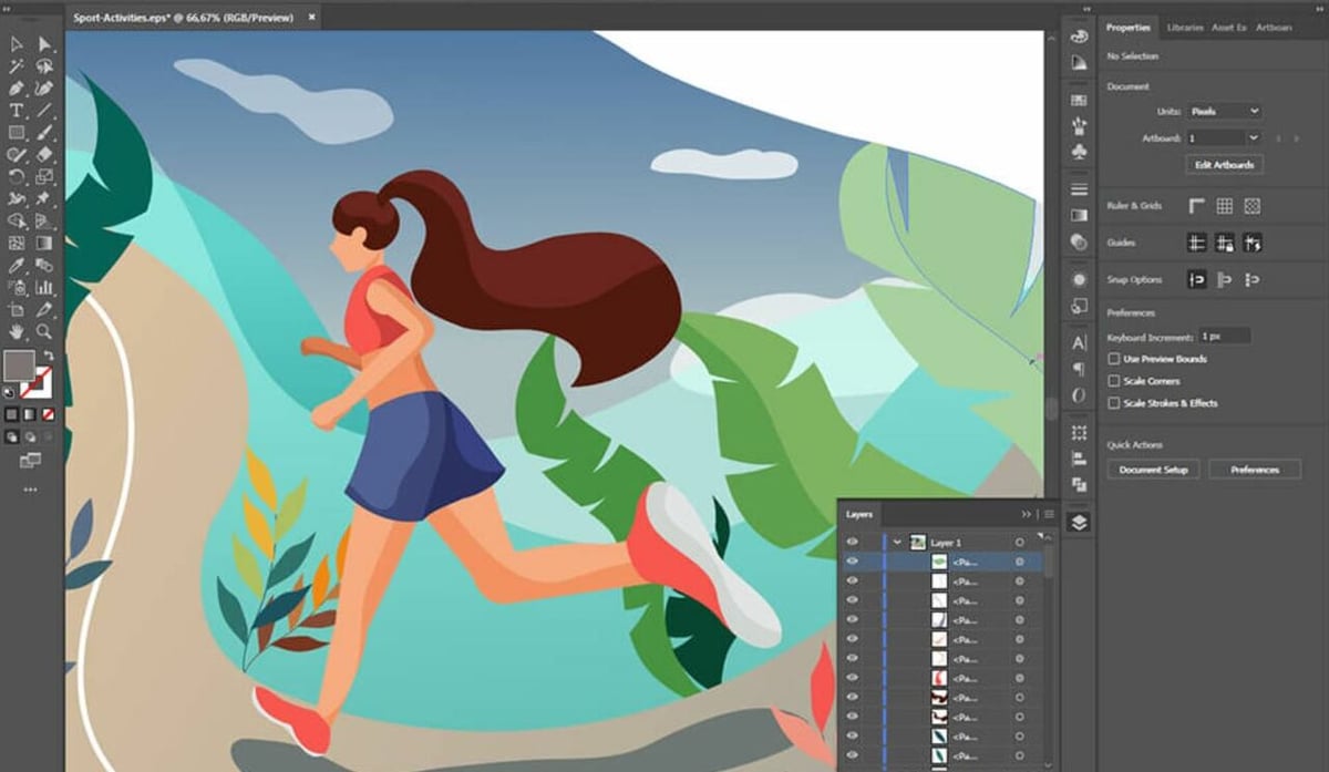 Adobe Illustrator has a great interface and can open 15 files types including EPS graphics