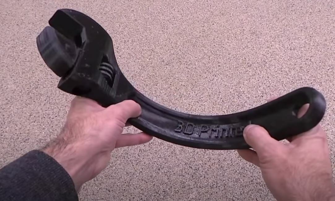 This crescent wrench can function even when printed in a flexible material