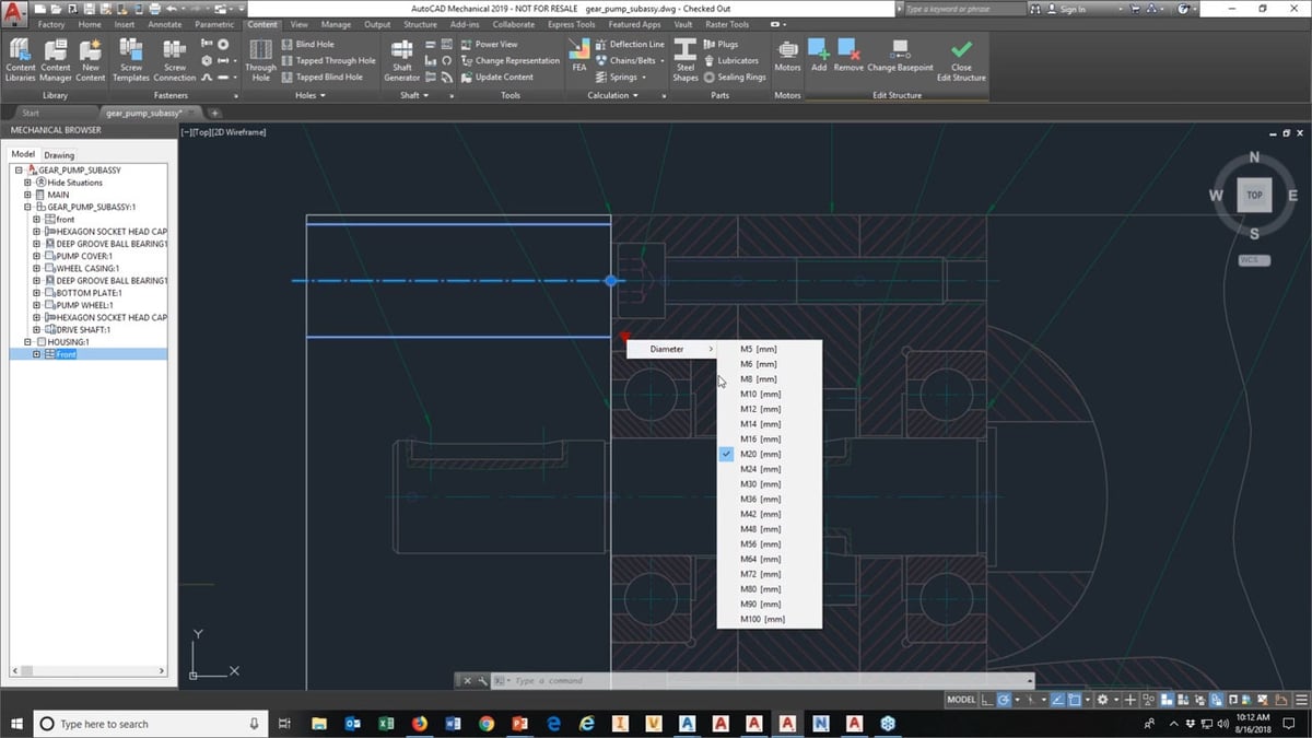 Adding standardized holes is very easy with AutoCAD Mechanical!
