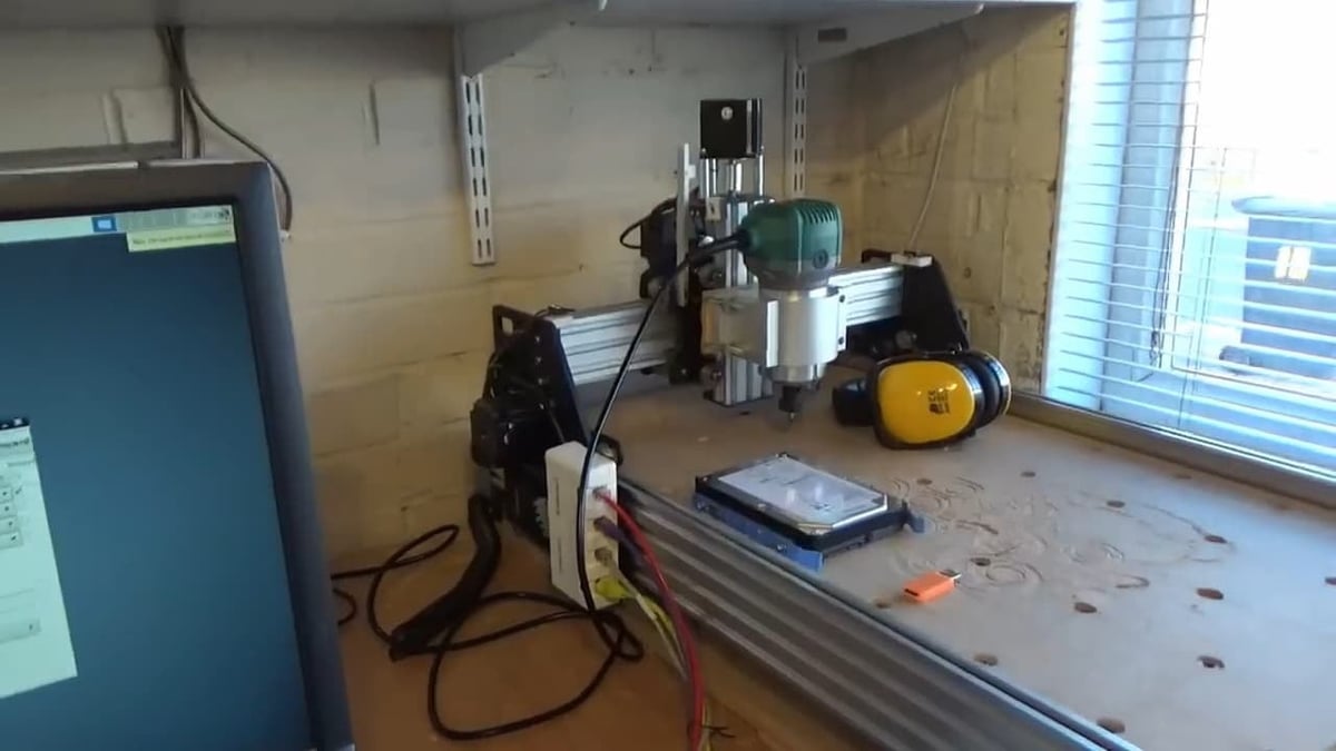 A PC running a CNC router via LinuxCNC
