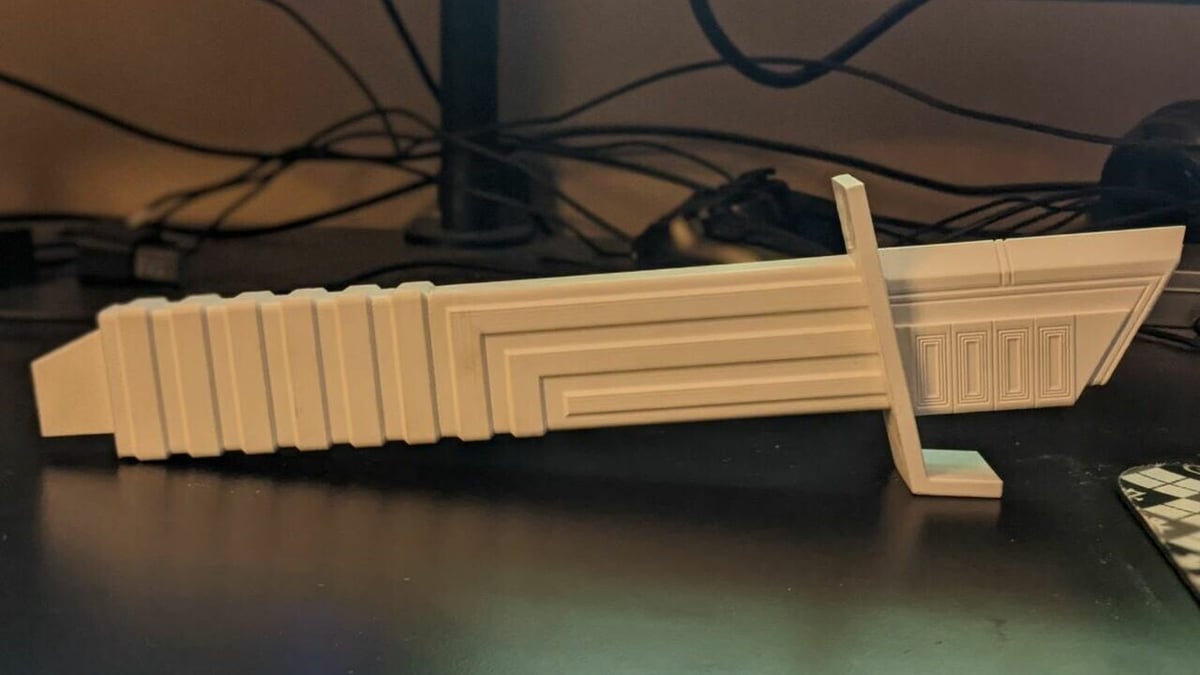 This Darksaber handle is made up of five 3D printed components