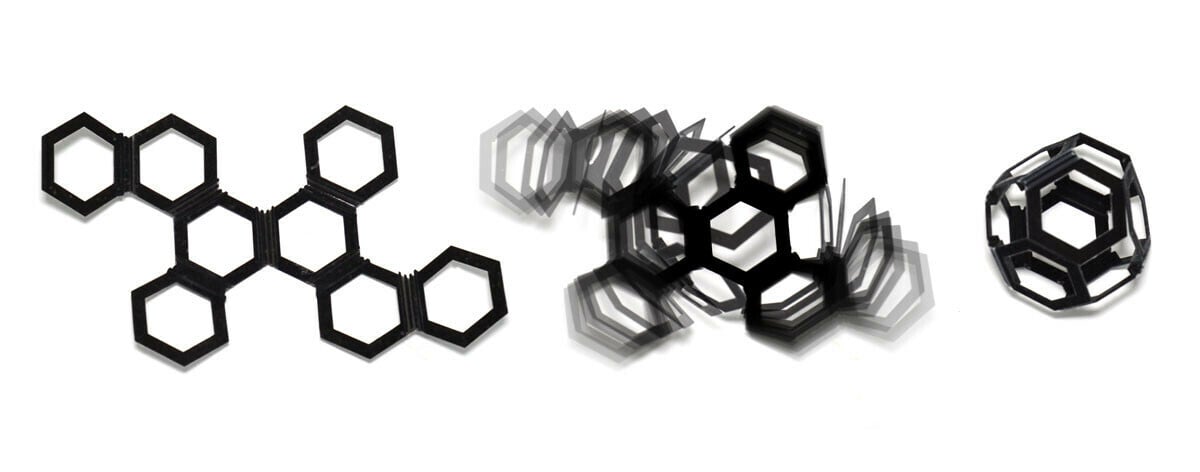 A 4D print for a self-assembling octahedron by the Self Assembly Lab