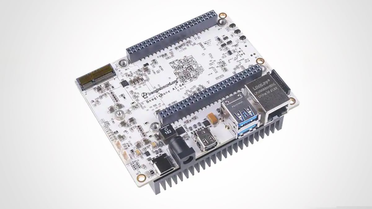 Foto de Melhores SBC / Melhores Single Board Computers / Raspberry Pi & Alternativas: Machine Learning: BeagleBoard.org BeagleBone AI-64