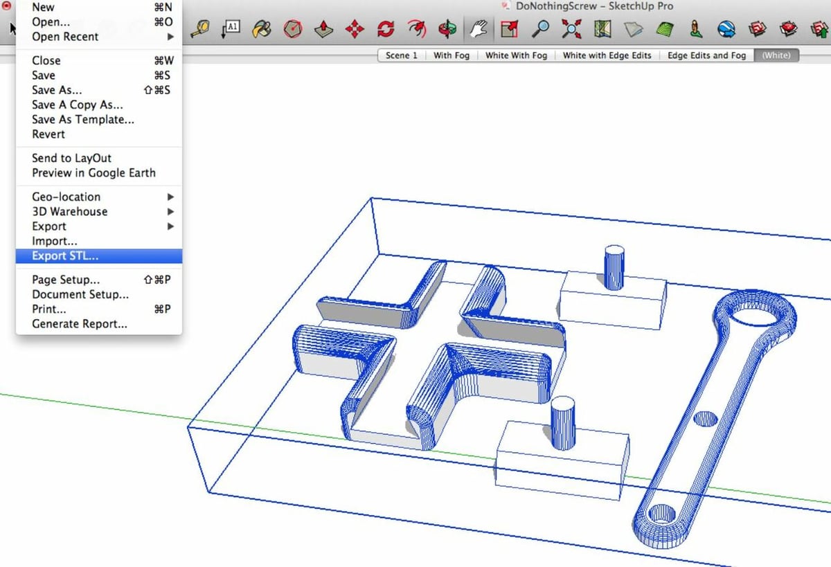 SketchUp Pro can be used for exporting multiple models to the STL format