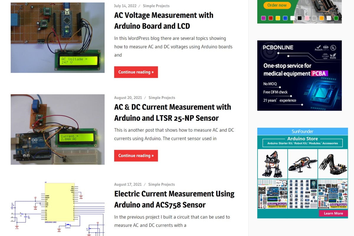 Just a couple of the many Arduino projects on Simple Circuit