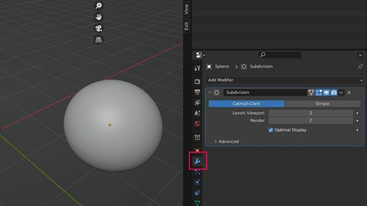The Subdivision Surface modifier helps create complex smooth surfaces