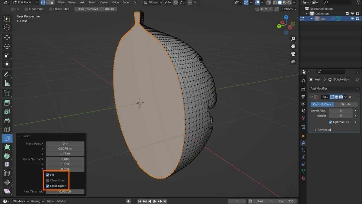 Make sure to check on the 'Fill,' else the mesh would remain hollow