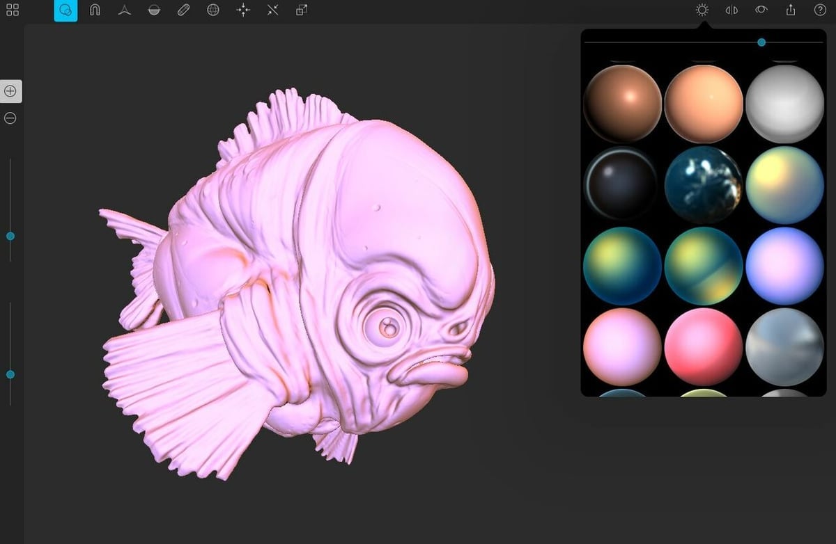 Sculptura 3D allows you to texture and color sculpted models