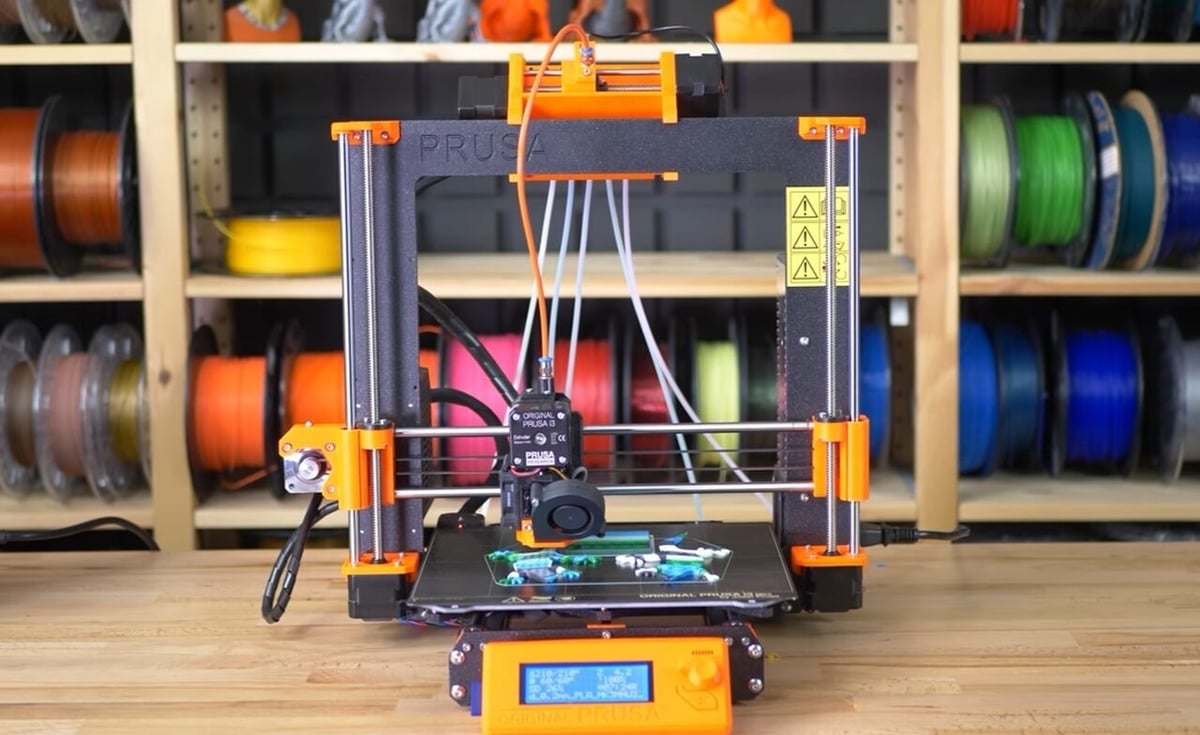 The MMU2 printing with 5 materials at once