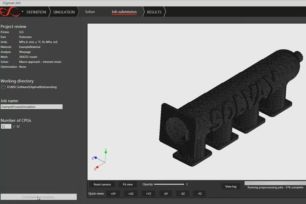 Digimat-AM offers many simulation and viewing modes and tools