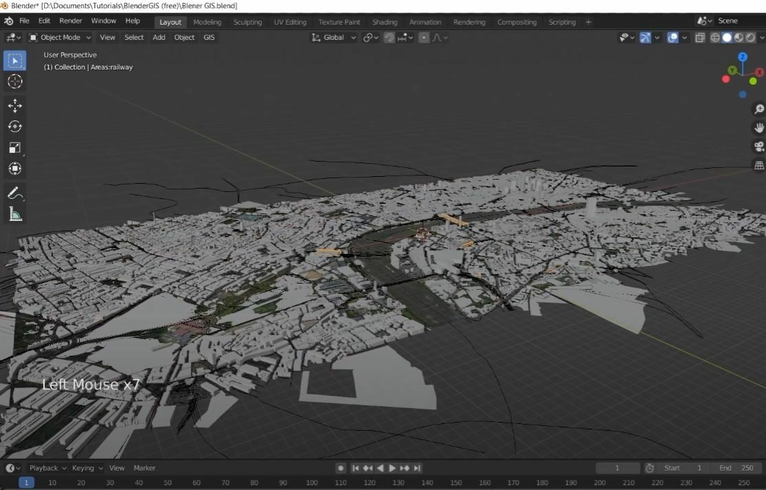 The BlenderGIS add-on allows you to insert satellite images and build 3D GIS maps