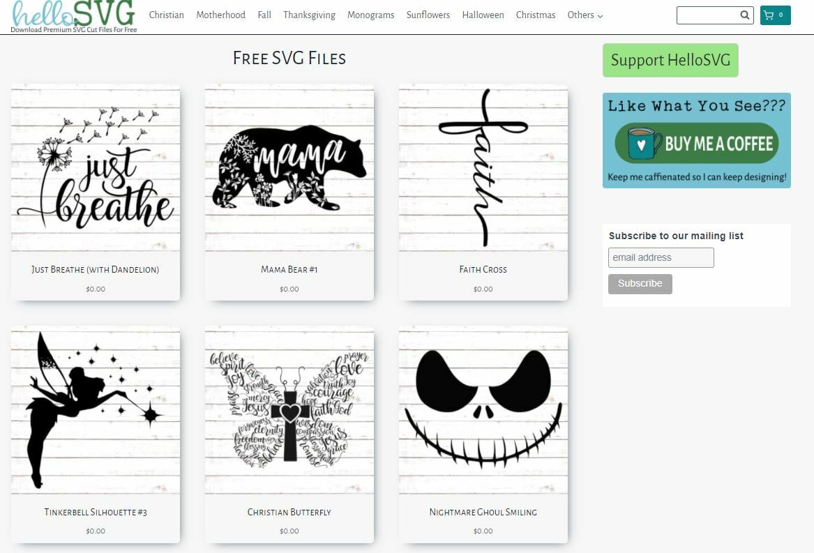 HelloSVG has many free seasonal SVG designs, including Halloween decorations