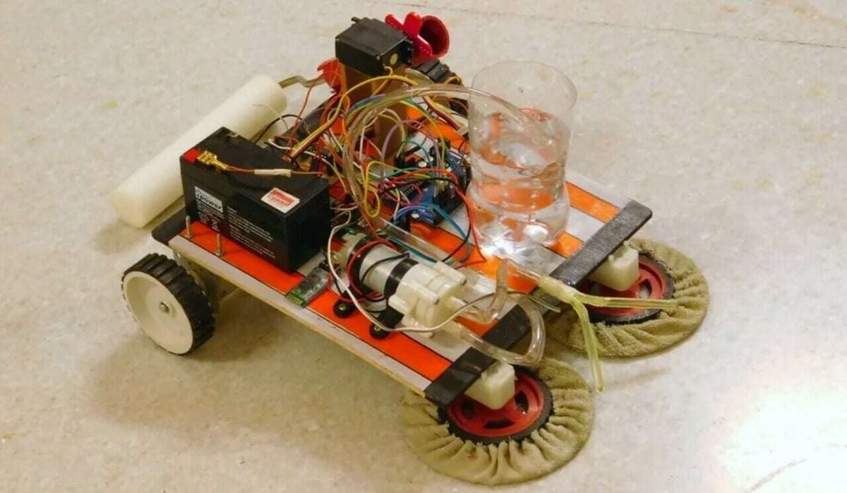 How charming is this Arduino floor cleaning robot?