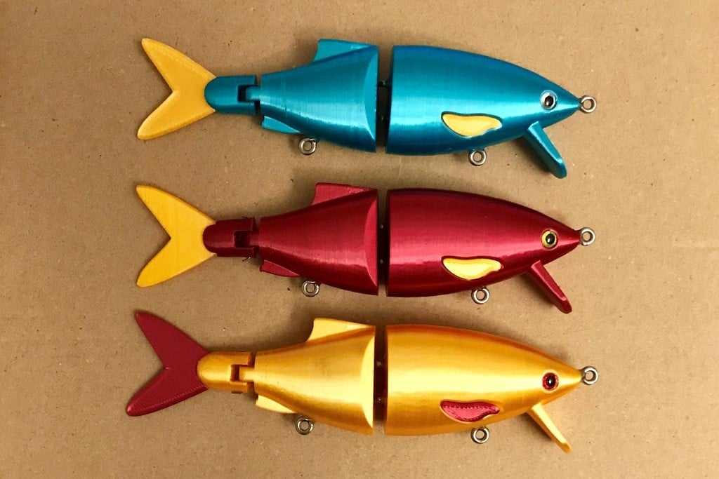 3D Printed FISHING LURE PEN HOLDER LOW POLY V3 by upscalelures