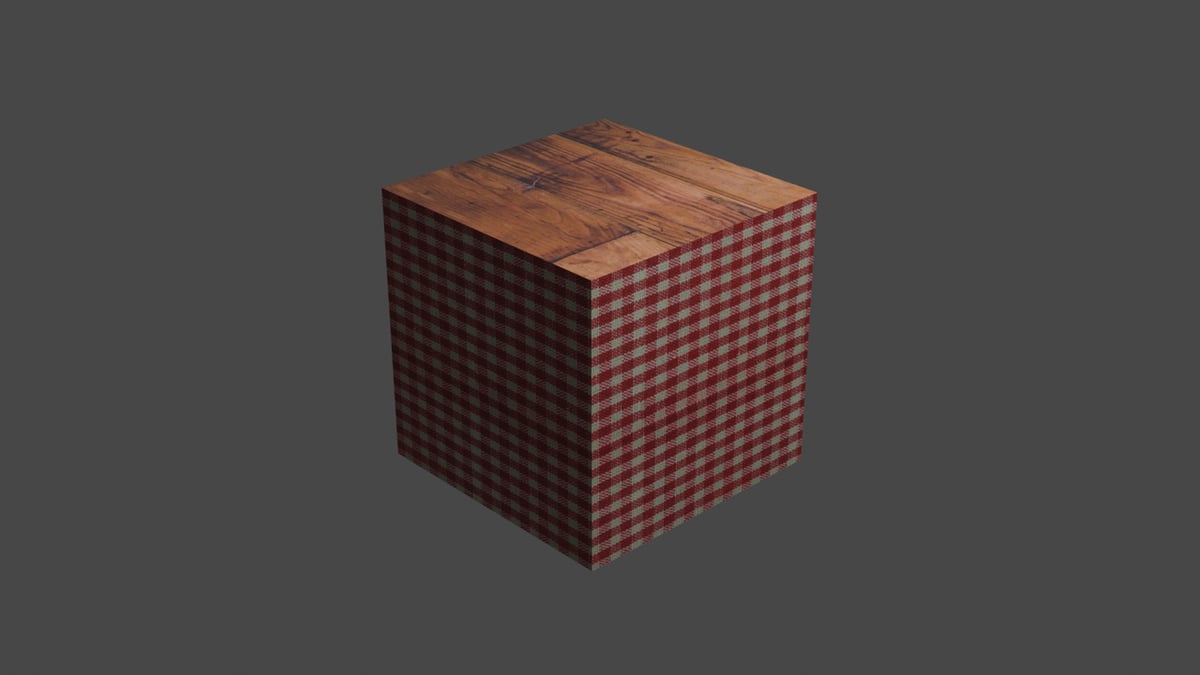 A Cycles render of the textured cube