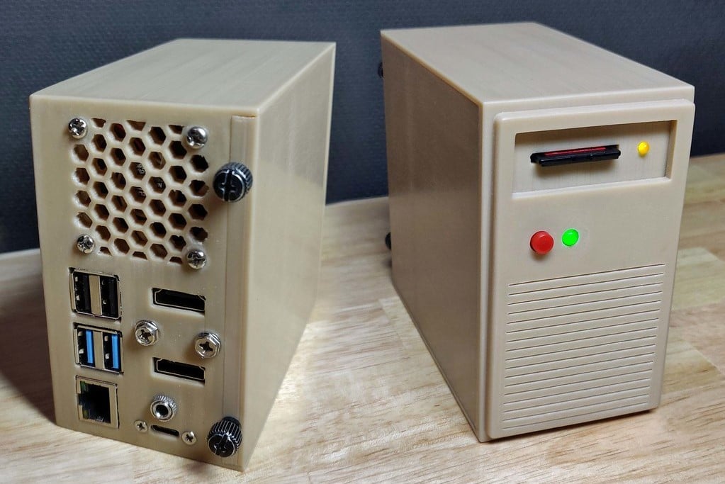 You can conceal your Pi board in a mini vintage PC case