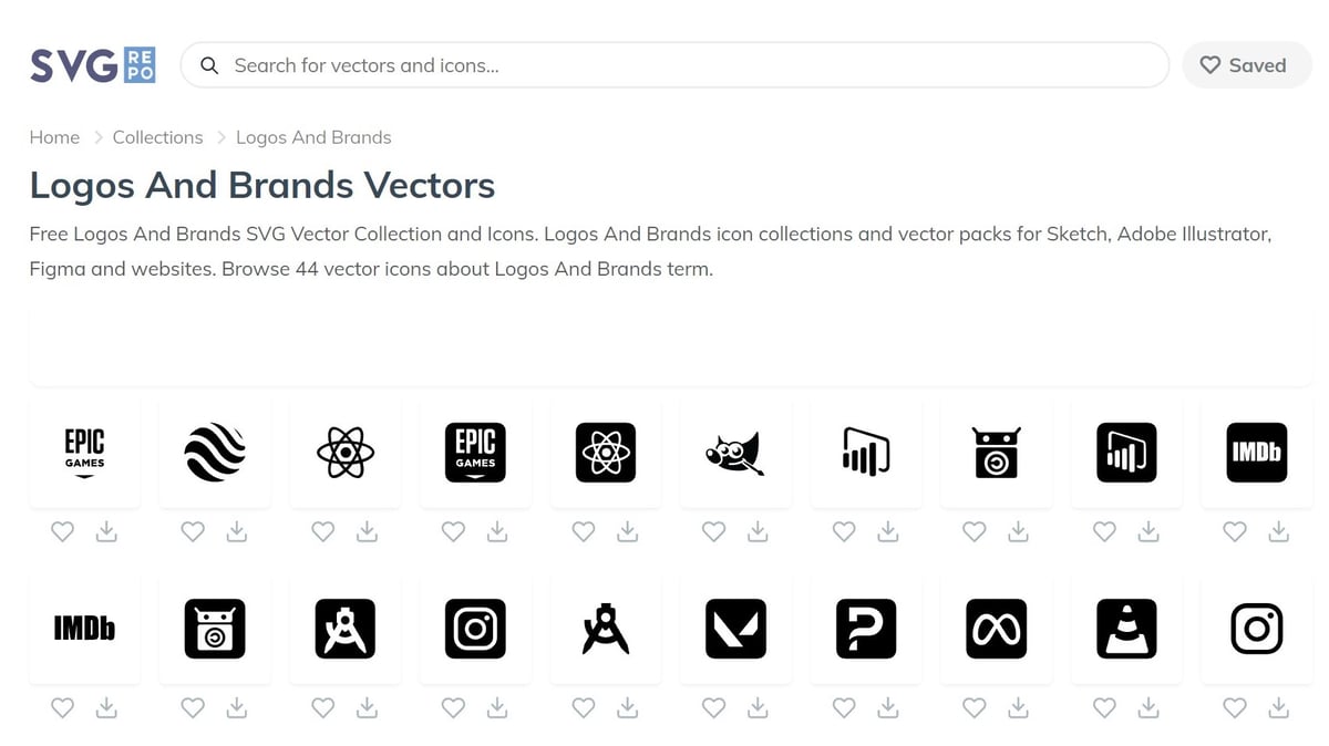 Find a wide variety of SVG files, including famous logos and brands