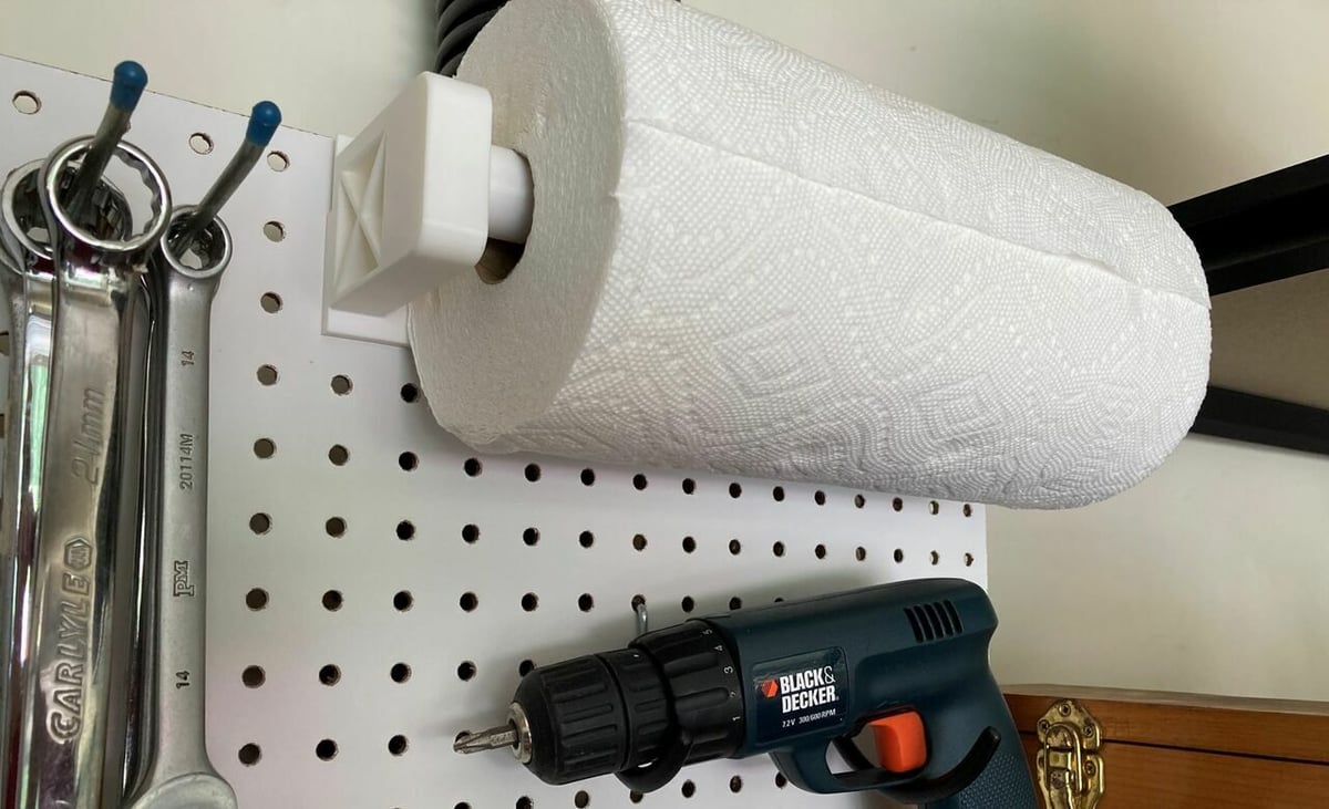 Clean up messes quickly with this paper towel holder
