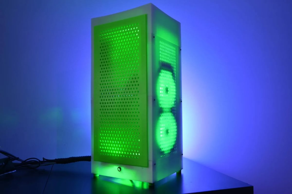 This PC case looks great with lights and was designed after the NZXT H1 case