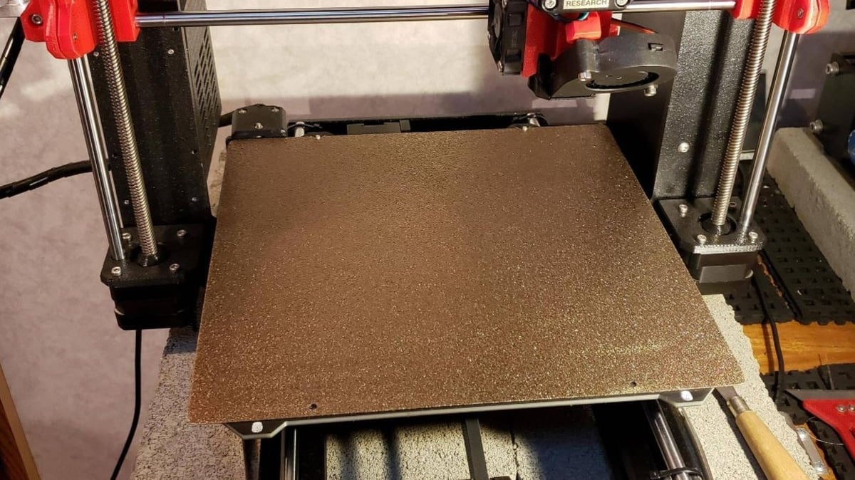 This type of build plate has a textured surface for easy part removal