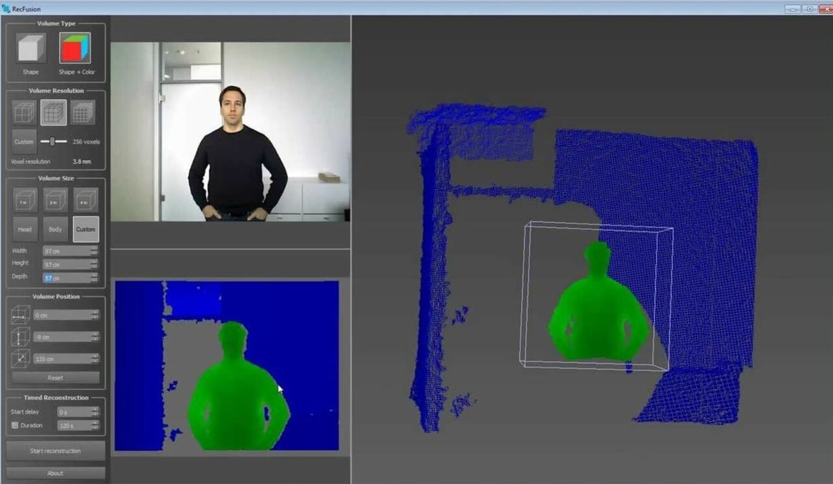 RecFusion works with the Azure and is great for taking small point cloud scans