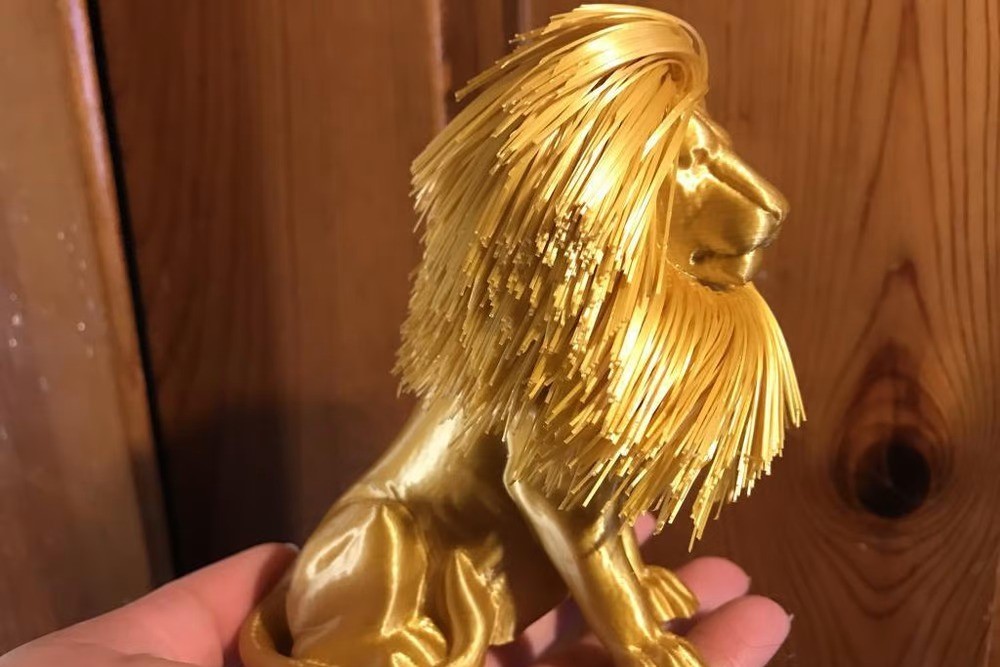 The king of the jungle looks regal in CC3D's silk gold PLA
