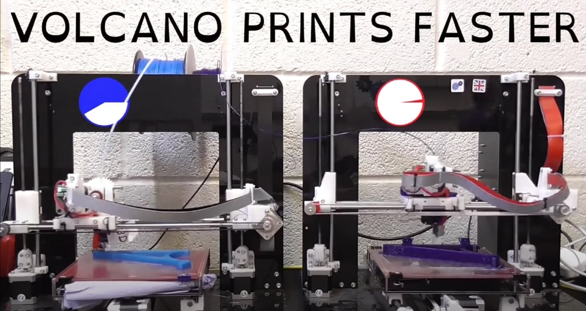 And there you have it, folks! Volcano, on the right, prints faster